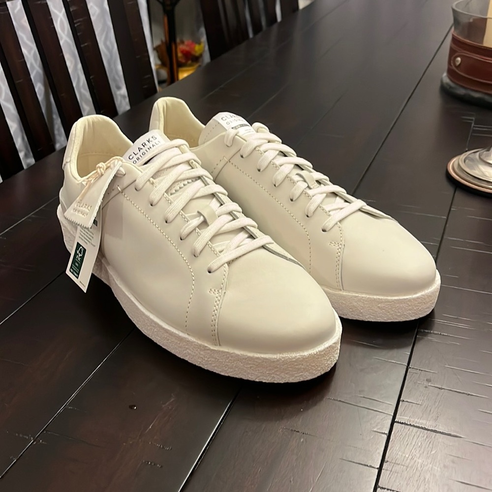 Clarks Originals Tormatch Shoes Sneakers white leather crepe sole Mens Size 12